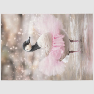 Decoupage Whimsical Canadian Goose in Tutu Tissue Paper