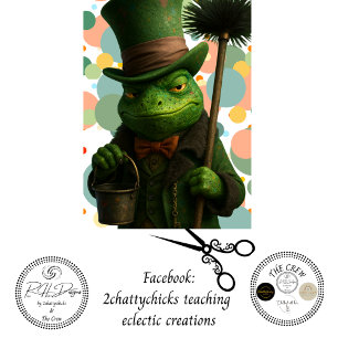 Decoupage Whimsical Chimney Lizard in Wonderland  Tissue Paper