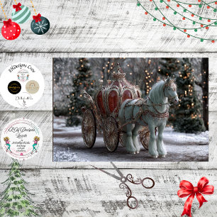 Decoupage Whimsical Christmas Carriage & Horse Tissue Paper