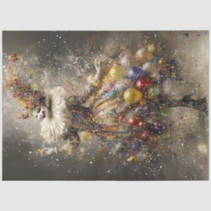 Decoupage Whimsical Circus Clown Colourful Costume Tissue Paper