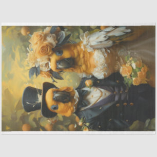 Decoupage Whimsical Conure Parrots Wedding  Tissue Paper