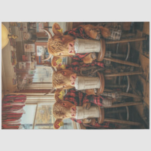 Decoupage Whimsical Cows in Dairy Bar Tissue Paper