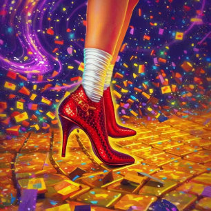 Decoupage Whimsical Dancing Golden Brick Road Tissue Paper