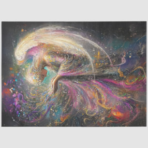 Decoupage Whimsical Easter Angel Swirling Colours Tissue Paper