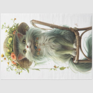 Decoupage Whimsical Flamboyant Cat Whiskers Tissue Paper