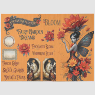 Decoupage Whimsical Flower Fairy Seidenpapier Tissue Paper