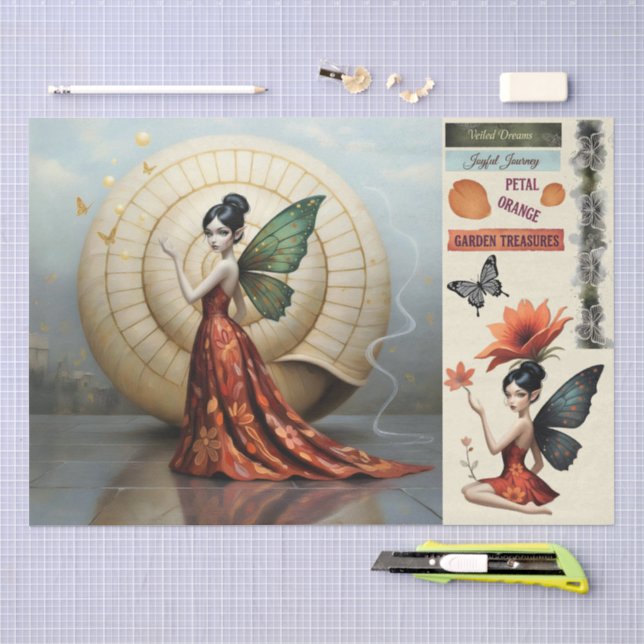 Decoupage Whimsical Flower Fairy Tissue Paper (Craft)