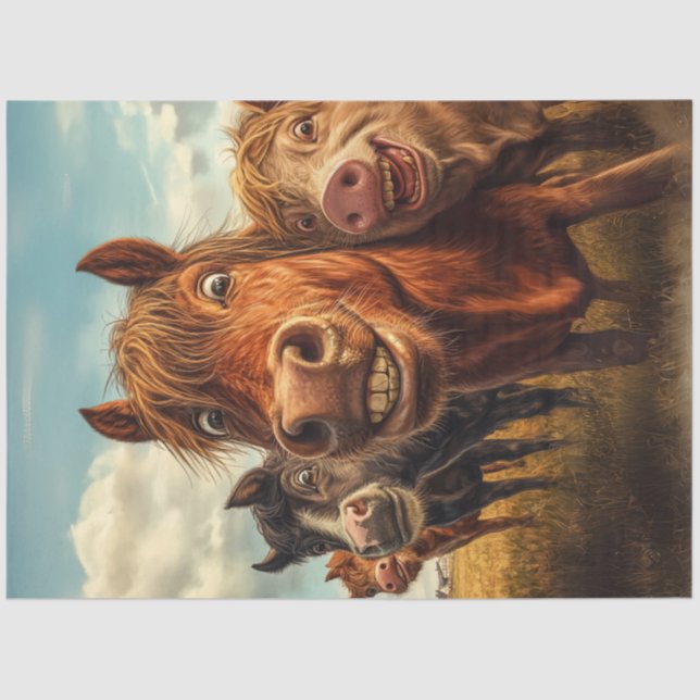 Decoupage Whimsical Funny Animal Pose  Tissue Paper (Front)