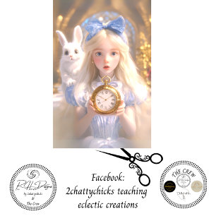 Decoupage Whimsical Girl & Rabbit on Adventures Tissue Paper