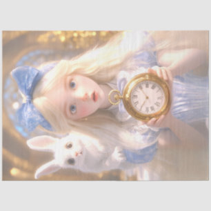 Decoupage Whimsical Girl & Rabbit on Adventures Tissue Paper