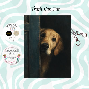 Decoupage Whimsical Golden Retriever Peanut Butter Tissue Paper