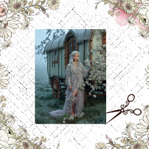 Decoupage Whimsical Gypsy Victorian Wanderer  Tissue Paper