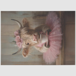 Decoupage Whimsical Highland Mini Cow & Coffee Tissue Paper