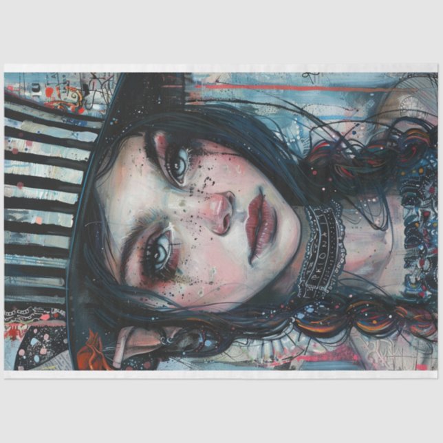 Decoupage Whimsical Jester Girl Fiona  Tissue Paper (Front)