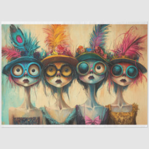 Decoupage Whimsical Lady Neighbourhood Gossipers Tissue Paper