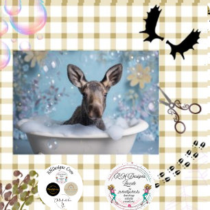 Decoupage Whimsical Moose Bubble Bath Tissue Paper