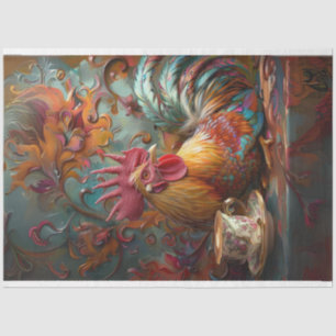 Decoupage Whimsical Ornate Chicken Coffee Break  Tissue Paper