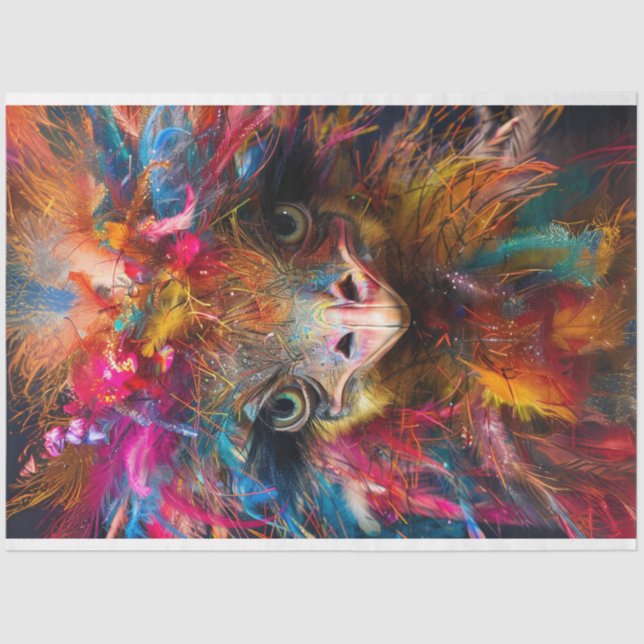 Decoupage Whimsical Ostrich Wackadoodle RHDesigns  Tissue Paper (Front)