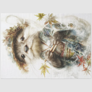 Decoupage Whimsical Otter Japanese Clothing Tissue Paper