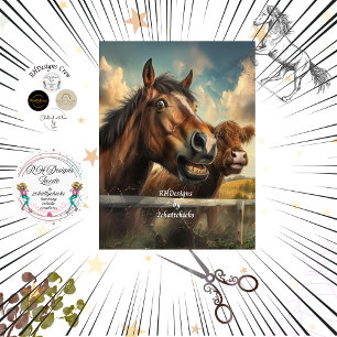 Decoupage Whimsical Photo Funny Face Horse Tissue Paper