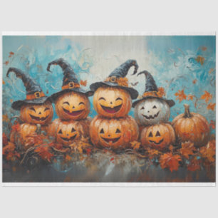 Decoupage Whimsical Pumpkin Family Fall Season  Tissue Paper