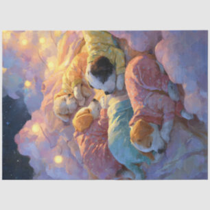 Decoupage Whimsical Puppies Pyjamas in the Clouds  Tissue Paper