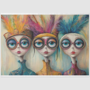 Decoupage Whimsical School Librarians Tissue Paper