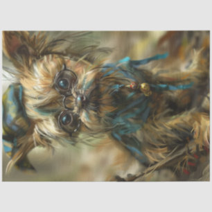 Decoupage Whimsical Shaggy Yorkie Tissue Paper