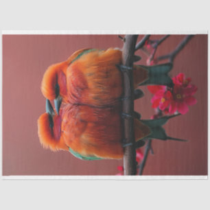 Decoupage Whimsical Vibrant Coloured Love Birds Tissue Paper