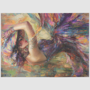Decoupage Whimsical Vibrant Woman Dancer Tissue Paper