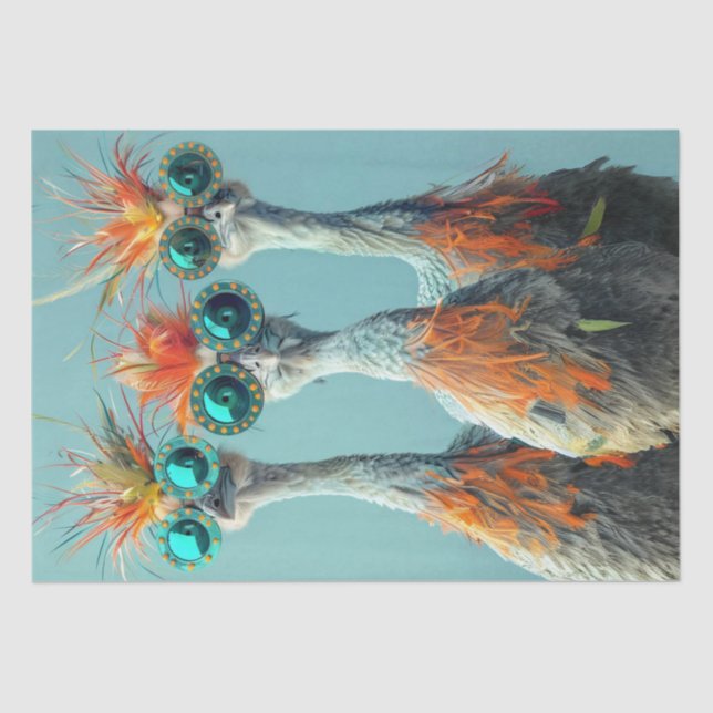 Decoupage Whimsical Wackadoodle Bird Art Tissue Paper (Front)