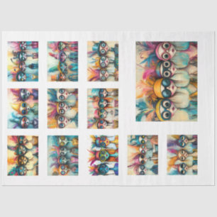 Decoupage Whimsical Wackadoodle Bridge Ladies 1 Tissue Paper