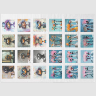 Decoupage Whimsical Wackadoodle Character Club 1 Tissue Paper