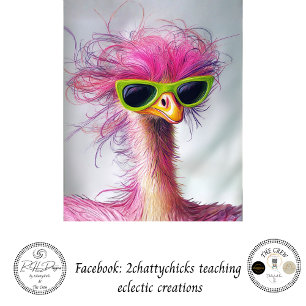 Decoupage Whimsical Wackadoodle Ostrich Pink Photo Tissue Paper