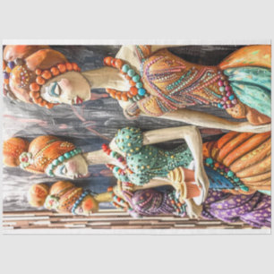 Decoupage Whimsical Woman Art Deco  Tissue Paper