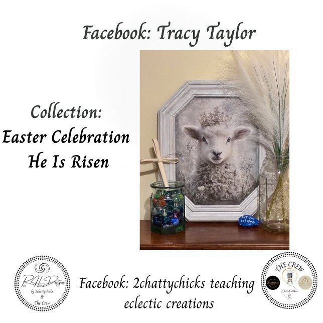 Decoupage White Lamb Easter Sunday Ornate Crown Tissue Paper (Creator Uploaded)