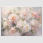 Decoupage White & Pink Peonies Watercolor Painting