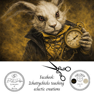 Decoupage White Rabbit Pocket Watch Wonderland Tissue Paper