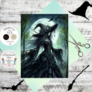 Decoupage Witchy Woman Moonlight Lace 2 Tissue Paper