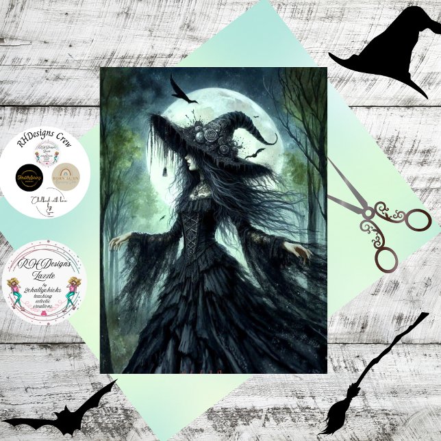 Decoupage Witchy Woman Moonlight Lace Tissue Paper (Creator Uploaded)