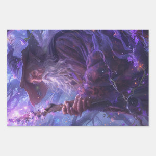 Decoupage Wizards Eldric Enchanter  Wrapping Paper Sheet