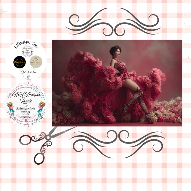 Decoupage Woman Floral Fantasy Corset Valentine Tissue Paper (Creator Uploaded)