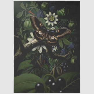 Decoupage Woodland Moth Illustration Tissue Paper