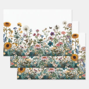 Decoupage Wrapping Landscape Wildflowers Transfer Paper Sheet