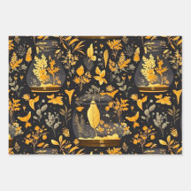 Decoupage Wrapping Paper Terrariums Set of 3