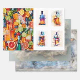 Decoupage Wrapping Paper USA, Map &  Bar 