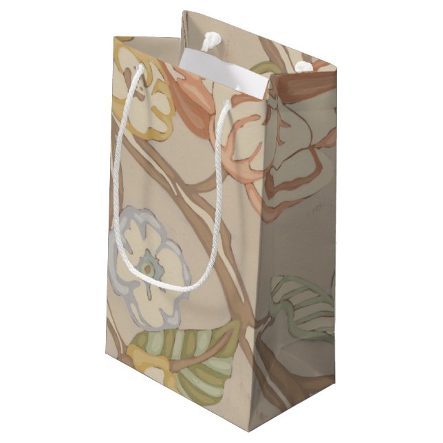 Decrative Organza Chintz Floral Design Small Gift Bag (Back Angled)