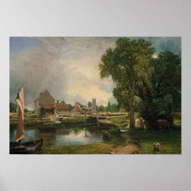 Dedham Lock and Mill, 1820 Poster (Front)