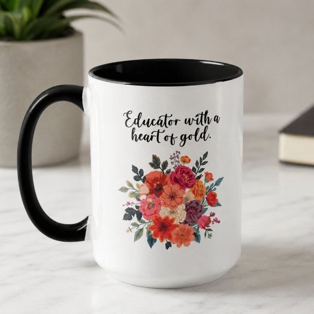 Dedicated Educator Heart of Gold Appreciation Mug (Creator Uploaded)