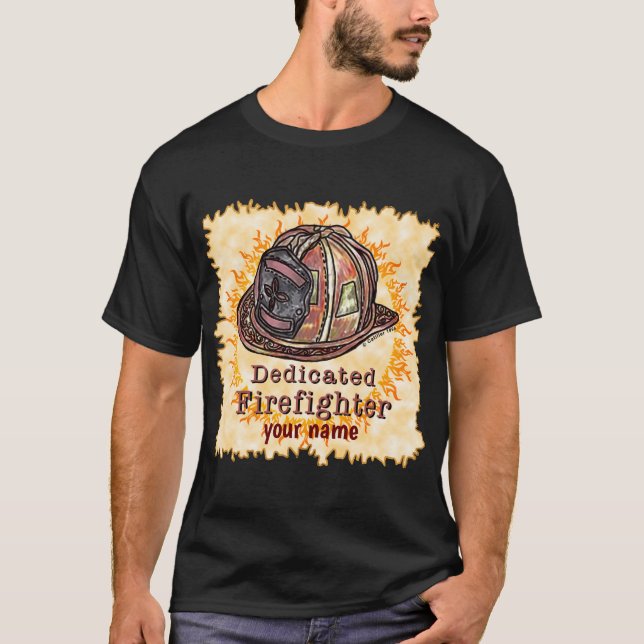 Dedicated Firefighter  t-shirt (Front)